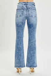 RISEN Women's High Rise Distressed Flare Jeans - Trendy & Vintage Style